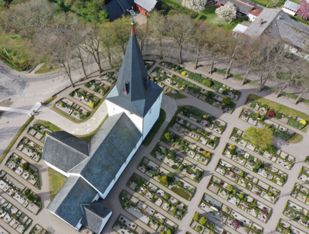 Rødekro kirke. Foto taget med drone